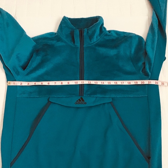 Adidas Faux Fur Half Zip Kangaroo Pocket Pullover - Picture 6 of 6